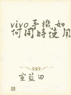 vivo手机如何同时使用两个微信