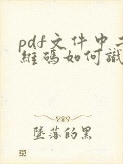 pdf文件中二维码如何识别