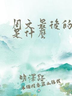周文最后的结局是什么
