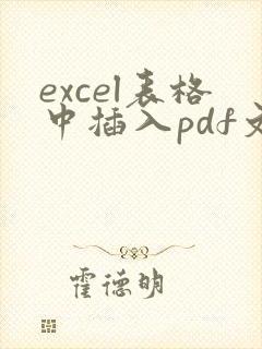 excel表格中插入pdf文件