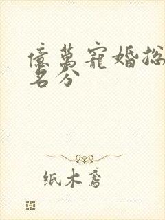 亿万宠婚总裁求名分