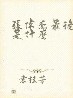 张伟杰最后结局是什么