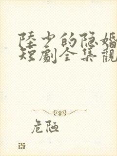 陆少的隐婚罪妻短剧全集观看