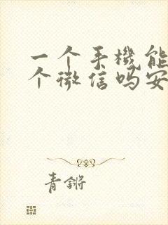 一个手机能上两个微信吗安卓