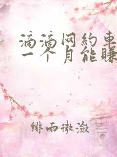 滴滴网约车司机一个月能赚多少钱