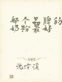 哪个品牌的婴儿奶粉最好