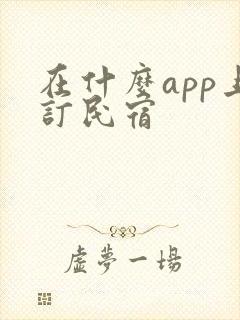 在什么app上订民宿