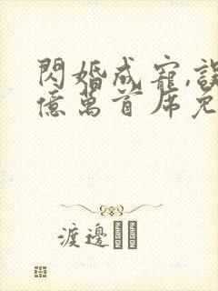 闪婚成宠,误嫁亿万首席免费阅读