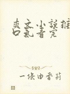 爽文小说推文一口气看完