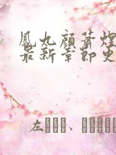 凤九颜萧煜小说最新章节更新免费阅读