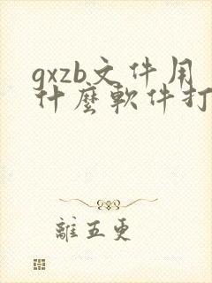 gxzb文件用什么软件打开