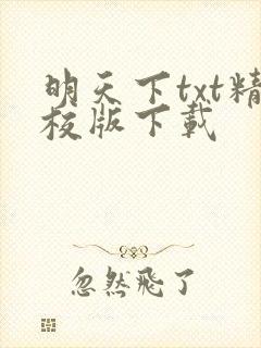 明天下txt精校版下载