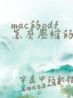 mac的pdf怎么压缩的小一点