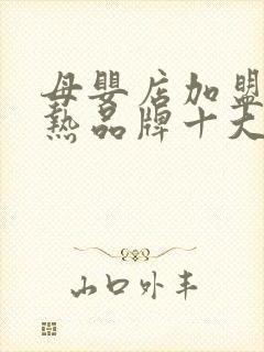 母婴店加盟最火热品牌十大排行榜