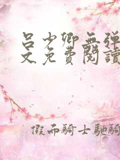 吕少卿无弹窗全文免费阅读笔趣阁