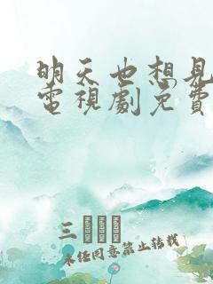 明天也想见到你电视剧免费观看全集