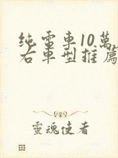 纯电车10万左右车型推荐续航480