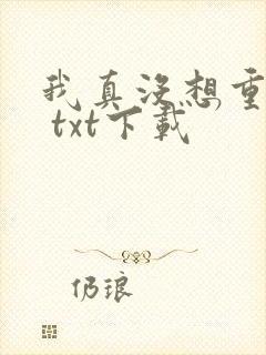 我真没想重生啊 txt下载