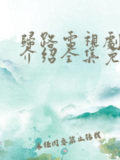 归路电视剧剧情介绍全集免费观看