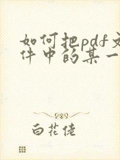 如何把pdf文件中的某一页存出来