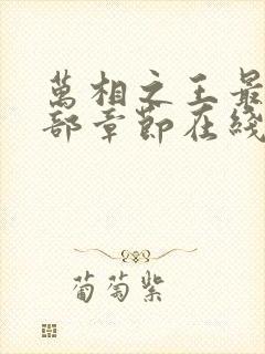 万相之王最新全部章节在线阅读