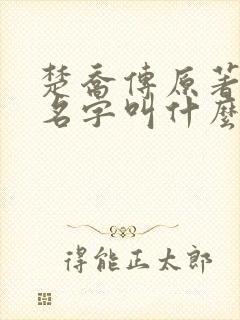 楚乔传原著小说名字叫什么