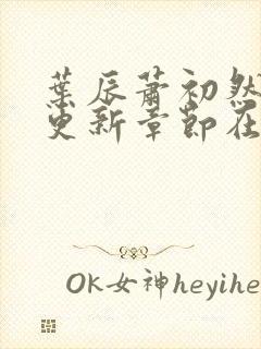 叶辰萧初然最新更新章节在线阅读