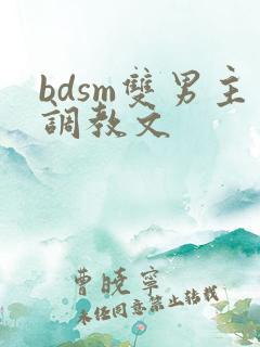 bdsm双男主调教文