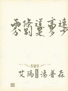 两条道高速速度分别是多少