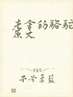 老舍的骆驼祥子原文