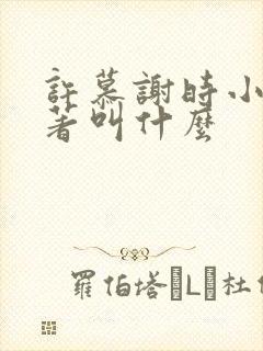 许慕谢时小说原著叫什么