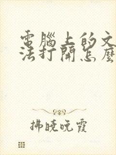 电脑上的文件无法打开怎么办