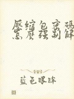 压缩包密码忘了怎么强制解除