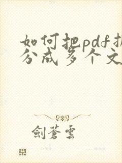 如何把pdf拆分成多个文件