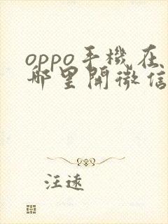 oppo手机在哪里开微信分身