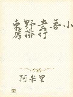 东野圭吾小说推荐排行