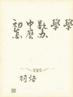 初中数学学不好怎么办