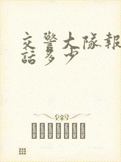 交警大队报警电话多少