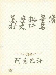 怎么批量修改pdf文件名