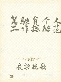 驾驶员个人年终工作总结范文新整理