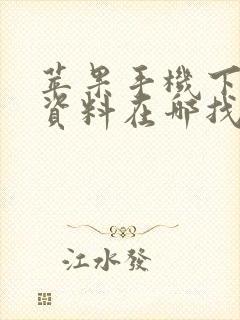 苹果手机下载的资料在哪找到