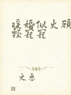 暖婚似火顾少轻轻宠宠