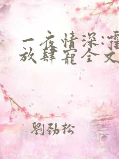 一夜情深:霍少放肆宠全文