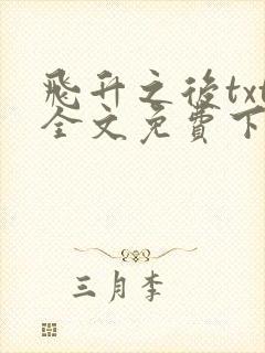 飞升之后txt全文免费下载