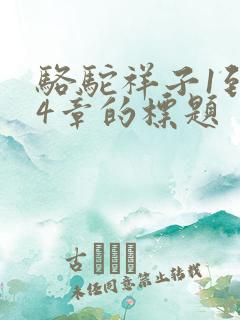 骆驼祥子1到24章的标题