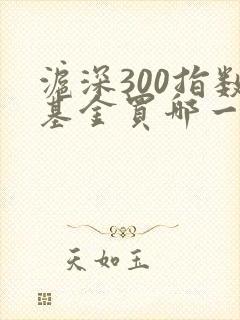 沪深300指数基金买哪一个好