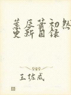 叶辰萧初然最快更新目录