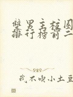 双男主校园小说排行榜前二十名