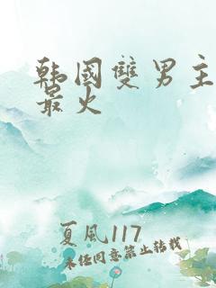 韩国双男主剧谁最火