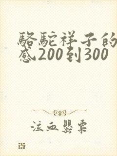 骆驼祥子的读后感200到300